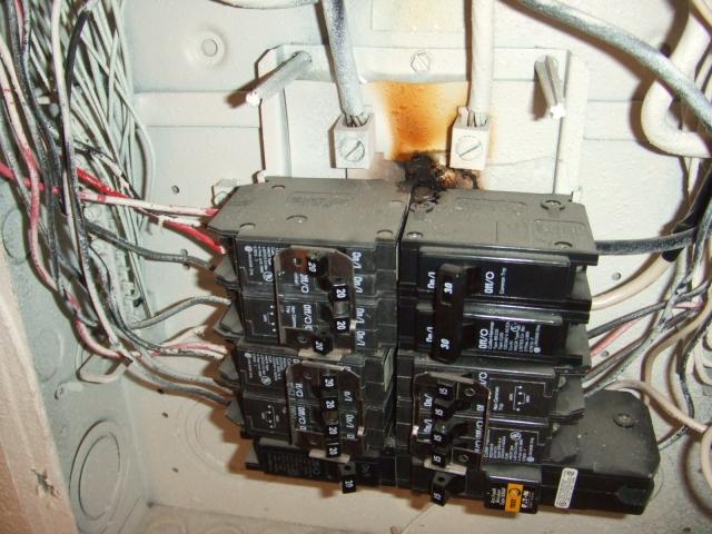 Arc in electrical panel...Never a good thing.
